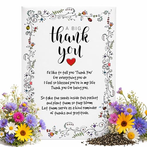 Thank You Seed Packets | 20 Pre-Filled Wildflower Seed Favors for Guests | Party Favors for Wedding Bridal Shower Baby Sho...
