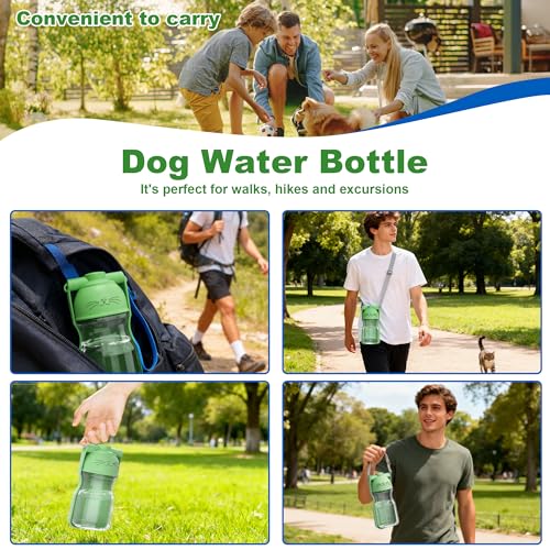 Dog Water Bottle, Portable Leak-Proof Water Dispenser with Drinking Bowl for Dogs and Cats, Travel Puppy Fountain Pet Wate...
