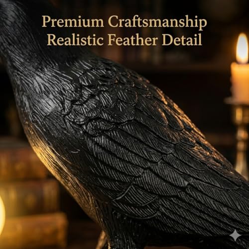 OVANUS Crow Lamp Gothic Decor, Raven Table Lamp with Adjustable Brightness, Dark Academia Aesthetic Night Light for Bedroo...