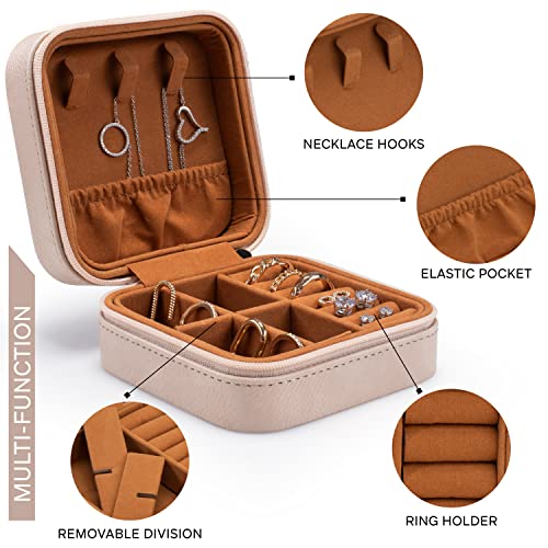 Custom Leather Jewelry Box w/Name & Birth Flower Month - Birthday Gifts for Women, Personalized Jewelry Travel Case - Cust...