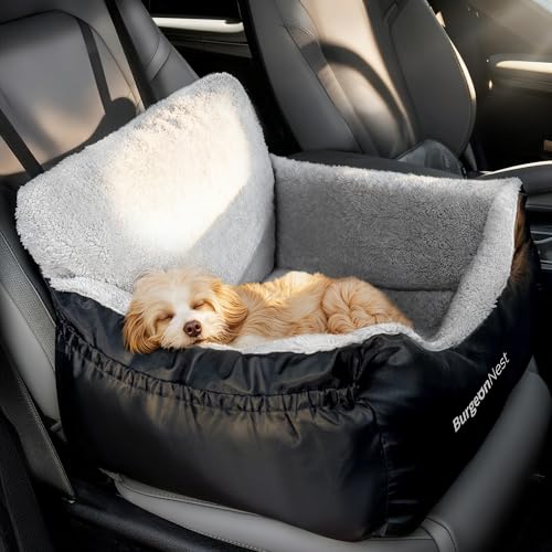 BurgeonNest Dog Car Seat for Small Dogs, Soft Pet Car Travel Home Bed Under 25 lbs, Fully Detachable and Washable Cat Boos...