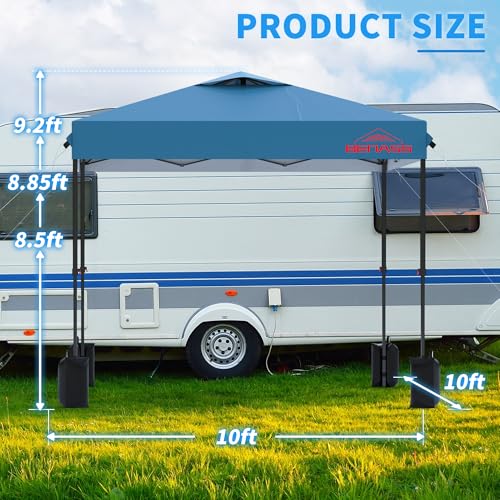 10x10 Pop Up Canopy with Sidewalls, Easy Up Canopy Tent, Heavy Duty Tents for Parties, One Person Set Up Event Tent, Light...