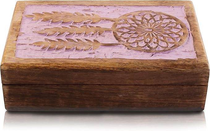 Birthday Gift Ideas Handmade Decorative Wooden Dream Catcher Jewelry Box Jewelry Organizer Keepsake Box Treasure Chest Tri...
