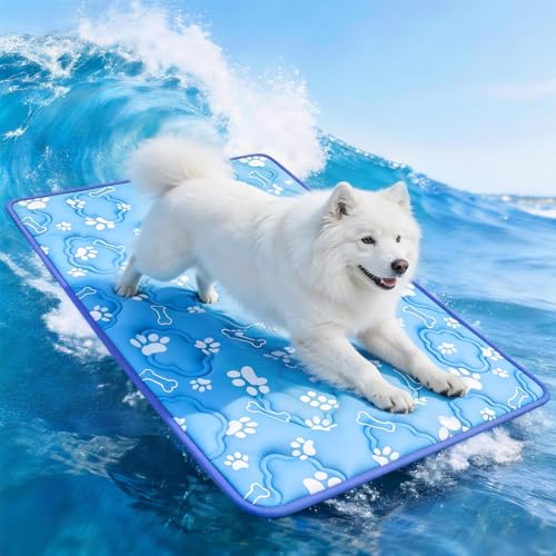 Dog Cooling Mat for Extra Large Dogs, Cool Dog Bed Mat for Indoor & Outdoor, Q-Max>0.5, Machine Washable Non-Toxic Pet Sel...