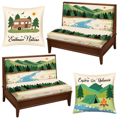 Breling 2 Set Rv Dinette Cushion Covers Stretch Washable Camper Dinette Cushion slipcovers, Rv & Camper Essentials, Lovese...
