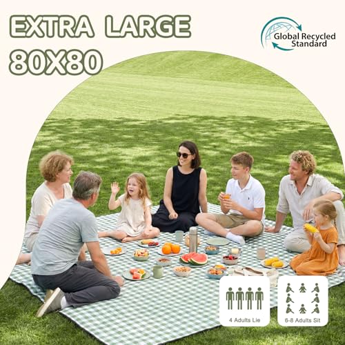 Genovega Waterproof Picnic Blanket Beach Outdoor Camping Mat Extra Large Foldable Cute Big Travel Essential Accessories Gi...