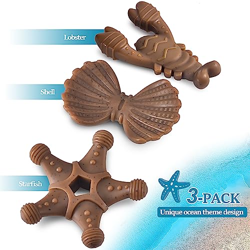 NEZIN Dog Toys for Aggressive Chewers, Indestructible Toys for Large Dogs, Dog Chew for Large Medium Small Breed, 3 Pack S...