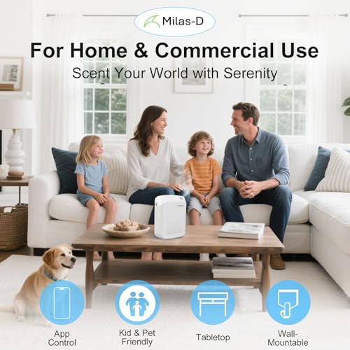 Waterless Essential Oil Diffuser for Home and Commerical, Aromatherapy Diffuser for Large Rooms Up to 1500 sqft, Bluetooth...