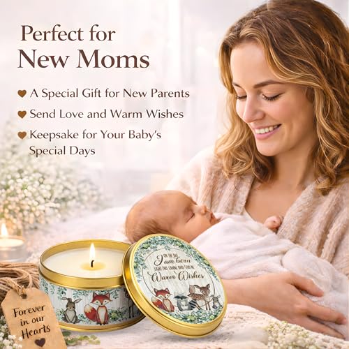 Majestic Zen Woodland Scented Candle 9-Pack Soy Wax Baby Shower Candle Favors - Natural Scented Candle Gift Set & Gender R...