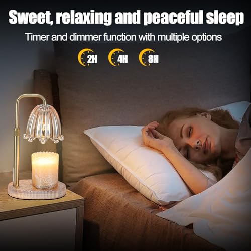 Maromamix Candle Warmer Lamp with Timer - Electric Wax Melt Warmer with Adjustable Height and Dimmer for Scented Candle Wa...