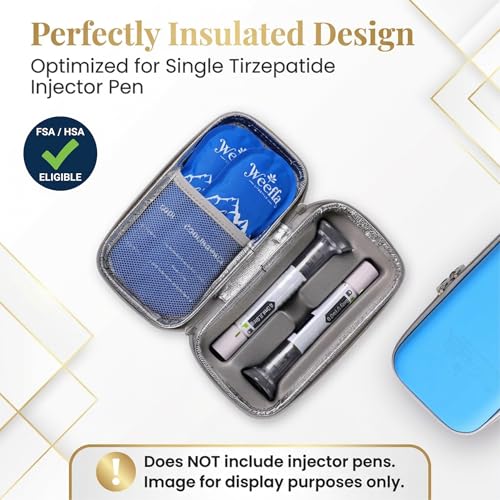weefla Hard Shell Insulated Cooler Travel Case for Zepbound or Mounjaro Injector Pens, TSA Approved Cold Pack, Easy to Cle...