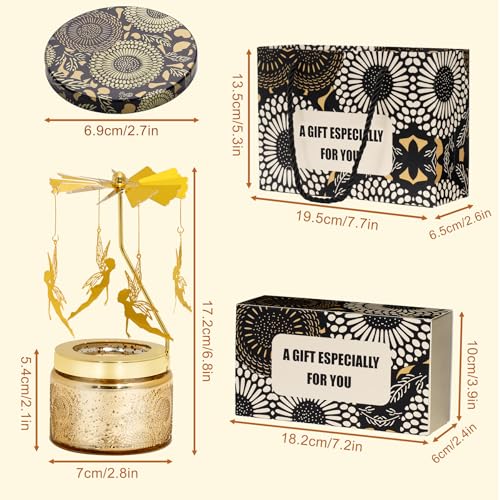 Magic Fairy Gifts for Women, Rotating Lavander Scented Candle with Gift Box Bag, Unique Birthday Gift for Mom Wife Daughte...