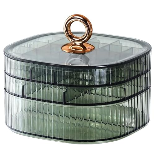HALAFE Jewelry Box, 3-Layer Acrylic Jewelry Organizer with Handle, Clear Jewelry Boxes for Women Girls, Make up Organizer,...