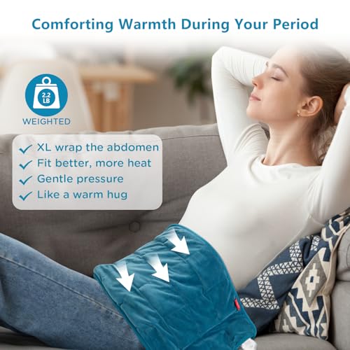 Comfytemp Weighted Heating Pad for Back & Period, FSA Eligible Electric Heat Pad, Birthday Gifts for Women Men Mom Dad & M...