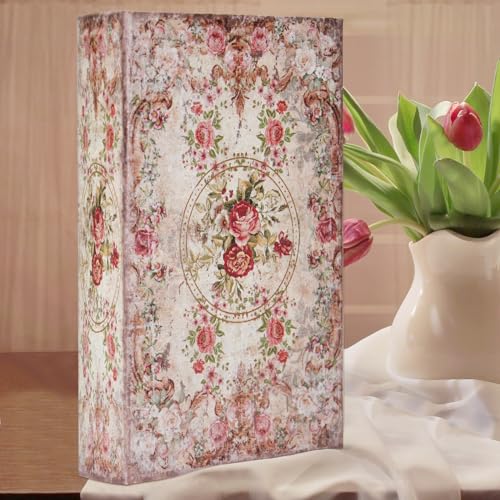 ZWUCAY Book Box Decorative Storage Box Faux Wood with Magnetic Cover Storage for Hidden Jewelry,Photos, Greeting Cards,Rem...