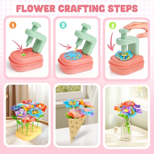 beefunni Flower Bouquet Craft Kit, Mothers Day Crafts for Kids Classroom, DIY Craft Toys for Kids Ages 4-8, Educational Fl...