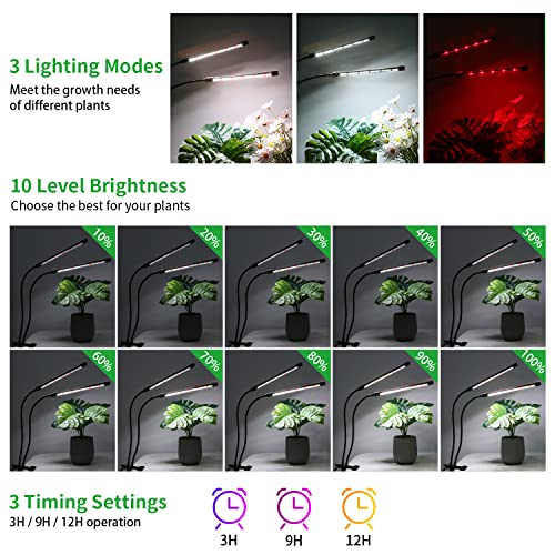 Grow Lights for Indoor Plants, Upgrade 84 LEDs Clip Plant Lights, Full Spectrum LED Plant Growing Lamps with Flexible Goos...
