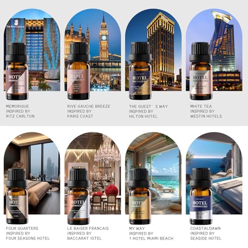 Hotel Diffuser Oil Gift Set - Inspired by 5-Star Hotel Scents - My Way,Ritz - C,Westin White Tea,Baccarat,Four Seasons,Hil...