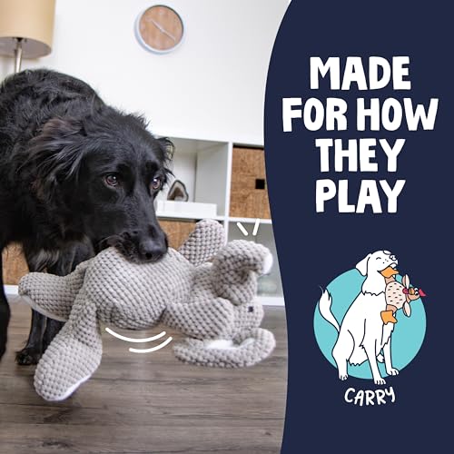 goDog Checkers Elephant Tough Plush Toy with Chew Guard Technology, Durable Checkered Fabric & Squeaker for Active Play, G...
