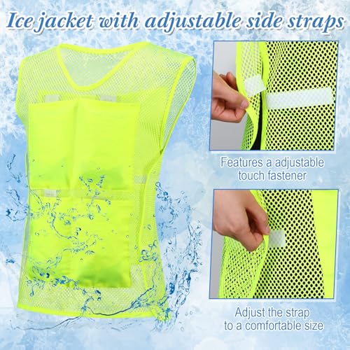 Geyoga 4 Pcs Cooling Ice Vests with 32 Ice Packs Ice Cooling Vests for Men & Women Heat Relief Cool Jacket Hot Weather Wor...