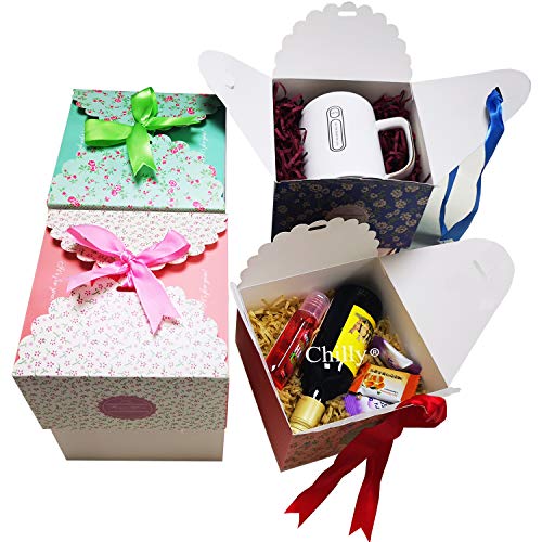 Chilly Gift Treat Boxes 20 Pack Gift Boxes with Ribbons for Cake, Cookies, Goodies, Candy, Handmade Bath Bombs Shower Soap...