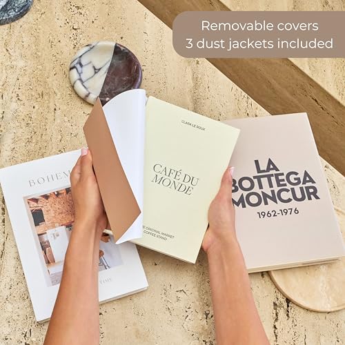 Moncur Home Faux Books for Decoration Coffee Table Books set of 3 Decorative Books Neutral Room Decor Aesthetic Shelf Deco...