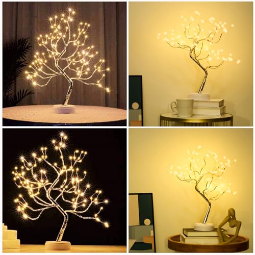 PXBNIUYA Room Decor, 20" 108 LED Tabletop Bonsai Tree Light, DIY Artificial Tree Lamp, Battery/USB Operated, Aesthetic Lam...