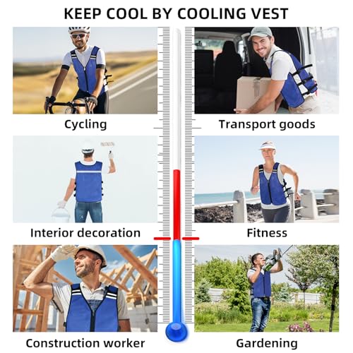 Cooling Vest for Men&Women, Reflective Ice Vest with 32 PCS Ice Packs, Cool Jacket for Hot Weather Summer Workout