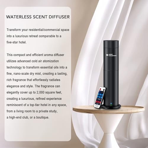 Hotel Waterless Scent Diffuser –Essential Oil Diffuser with 6 Hotel Scents, Aromatherapy Nebulizing No Locked Oil Bottle D...