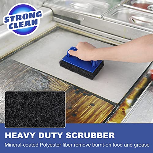 Blackstone Grill Cleaning Kit, Heavy Duty Griddle Scrubber Scouring Pad & Handle, Griddle Cleaning Brush for Charcoal, Gas...