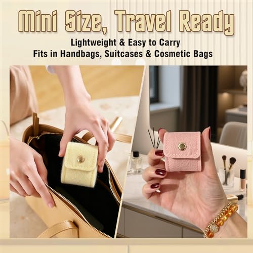 6pcs Mini Travel Jewelry Pouch Set, Foldable Jewelry Organizer with Snap Closure, Multi-Pocket Jewelry Storage Bag, Compac...