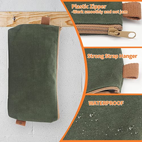 Wessleco Canvas Zipper Pouch, 3 Pack Small Tool Pouch Organizer, Heavy Duty 16OZ Waxed Canvas Mini Zipper Bag Pouch, 5.7/...