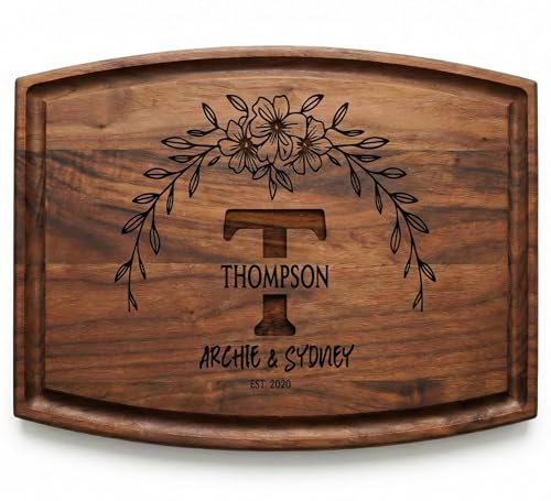 Personalized Cutting Board | Custom Engraved Wood Charcuterie Board for Wedding, Anniversary & Housewarming | Gift for Cou...