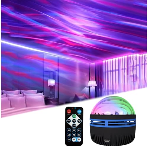 2 in 1 Northern Lights and Ocean Wave Projector with 14 Effects of Galaxy Light for Game Rooms, Parties, Light Projector f...