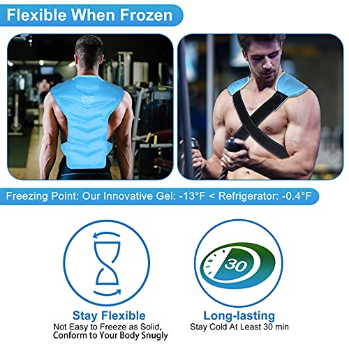 Relief Expert Large Back and Shoulder Ice Pack Wrap – Reusable Gel Cold Pack with Dual-Sided Fabric and Adjustable Straps,...