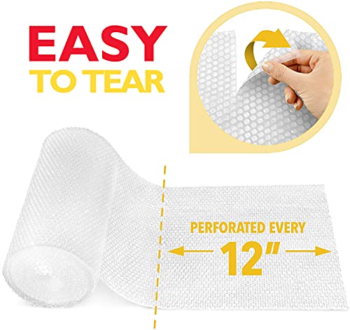12 inch x 30 ft Bubble Cushioning Wrap, Perforated Every 12" Protective Packing Moving & Shipping Supplies for Boxes & Fra...