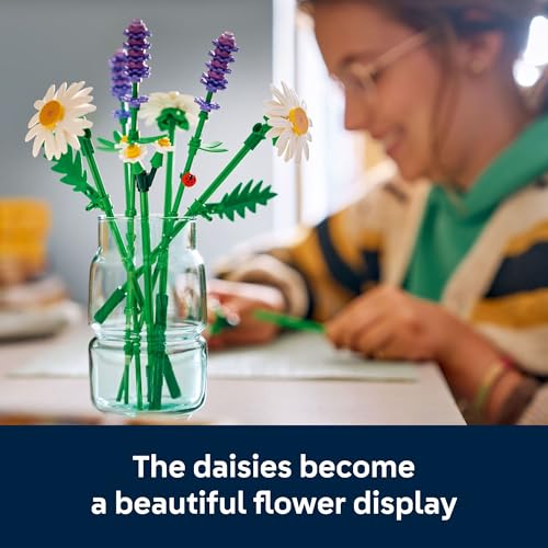 LEGO Botanicals Daisies Building Toy - Artificial Flowers Crafting Kit for Girls & Boys, Ages 9+ - Kids Room Decor for Boo...