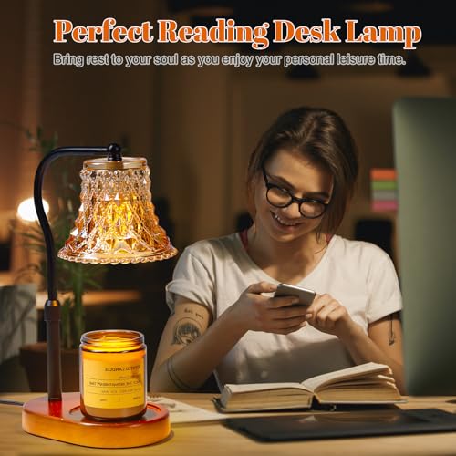 Candle Warmer Lamp with Candle Melter, Electric Candle Lamp Warmer, with Timer & Dimmer Height Adjustable Scented Candles,...