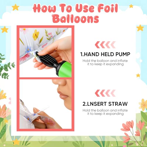 Jenaai Wildflower Number 1 Balloon Birthday Decorations, 1st Flower Balloons for 1st Floral Birthday Party Supplies Spring...