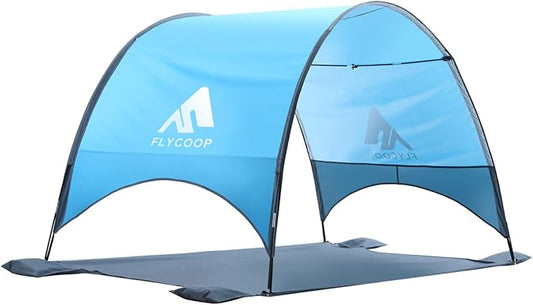 Flycoop 2026 Upgraded Beach Umbrella Canopy with UPF 50+ UV Protection – Portable Beach Tent for Sun, 360° Ventilation, 4 ...