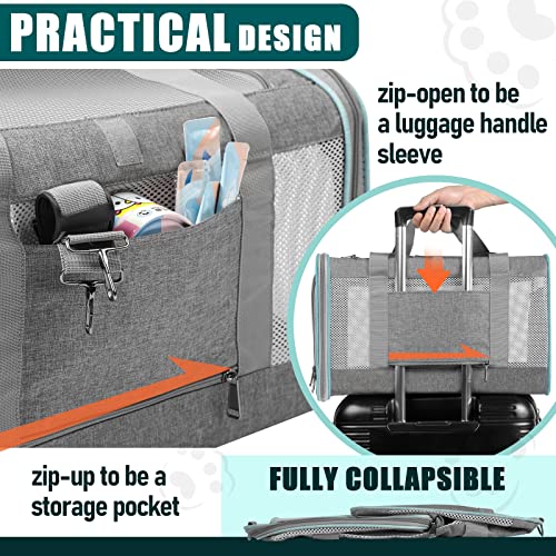 GAPZER Pet Carrier for Large Cats 20 lbs+ / Soft Sided Small Dog Travel Carriers Top Load/Collapsible Carrier Bag for Big ...