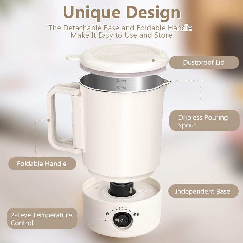 didforu Electric Wax Melting Pot Kit with Thermometer, 800ML Wax Melter for Candle Making, Adjustable Temperature Wax Warm...