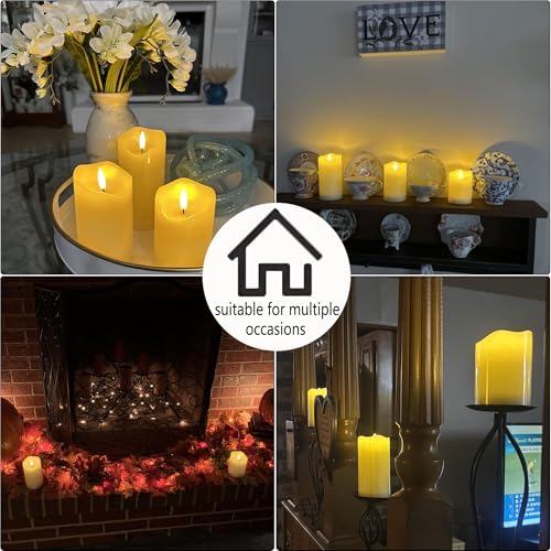 VIEWELLD Flickering Flameless Candles with Remote and Timer, Realistic LED Candles, Battery Operated Candles for Christmas...
