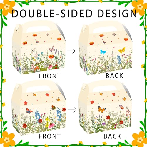 JeVenis Wildflower Party Treat Boxes Flower Party Favor Gift Box forFloral Printed Candy Treat Box Wedding Party Bridal Sh...
