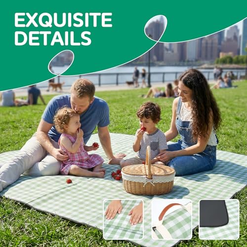 RYCHIC Waterproof Picnic Blanket Beach Outdoor Camping Mat Extra Large Foldable Cute Big Travel Essential Accessories Gift...