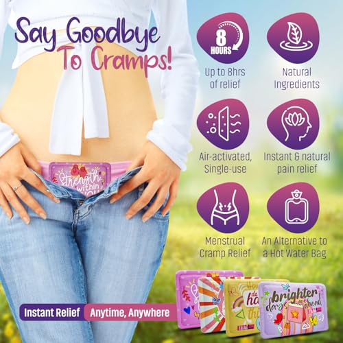 ELI&VAL Heating Patches for Period Cramps (9 Count) – Disposable Stick-On Heat Pads for Teens, Tweens & Women – Portable M...