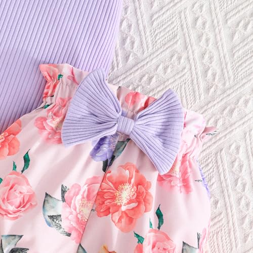 GDTOGRT Baby Girl Clothes Newborn Infant Outfit Ruffle Romper and Short Pants Clothing Sets for Summer Spring