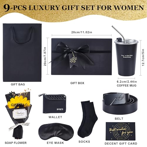 Domivra luxury gift set, specially designed for men, includes 9 items. The black premium gift box contains a thermos, leat...