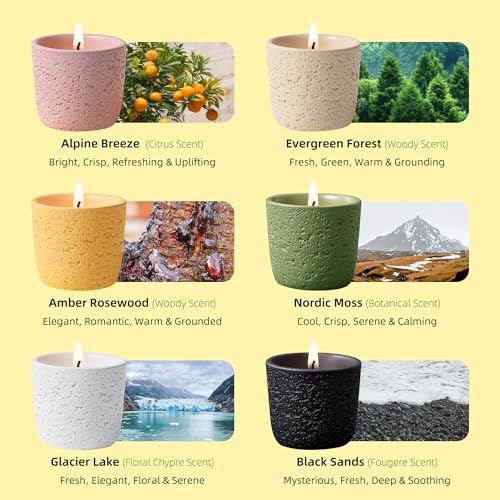 Viyffo 6 Pack Scented Candles, 2oz Mini Candles for Home Scented, Small Colorful Non Toxic Soy Candle Set with 6 Different...