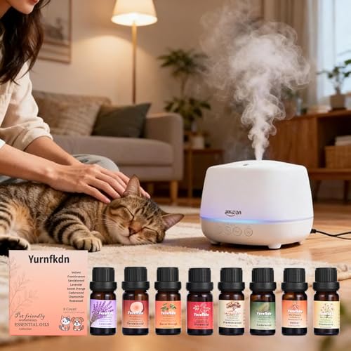 Pet Friendly Aromatherapy Essential Oils Collection,Safe for Dogs and Cats,Natural Relaxation and Stress Relief,Suitable f...
